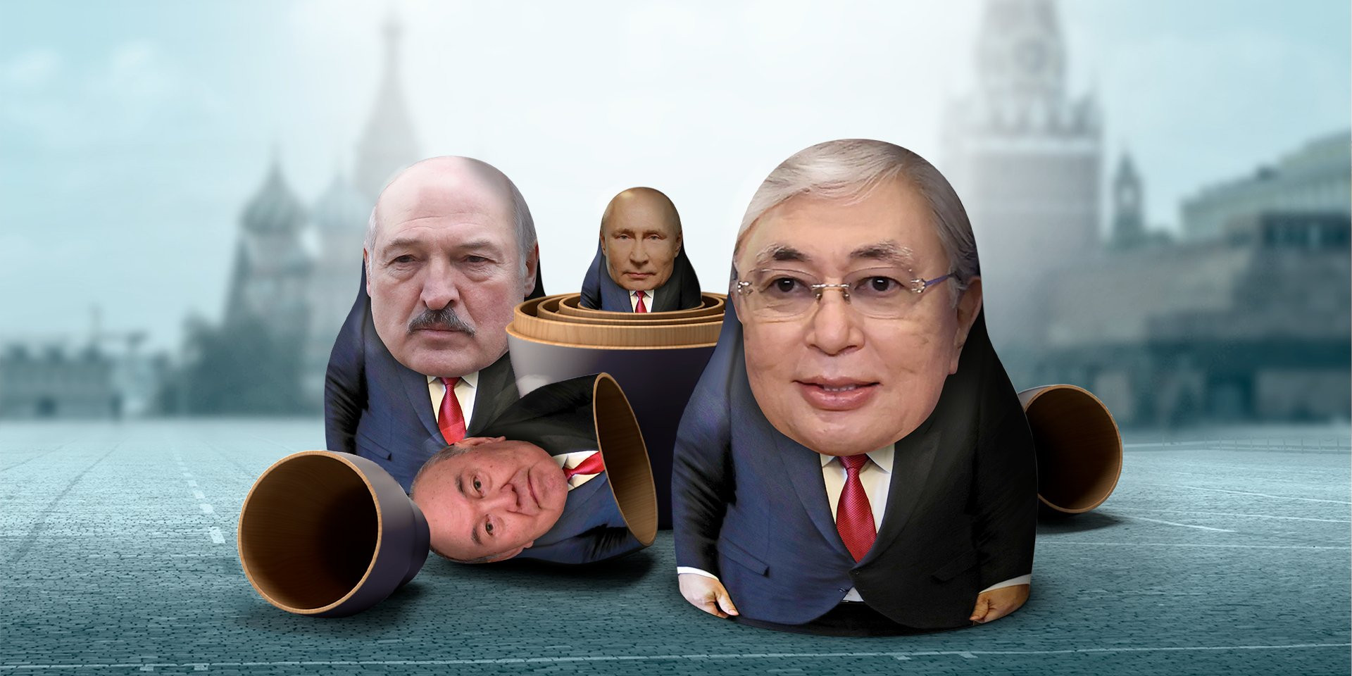 Президент Казахстану Касим-Жомарт Токаєв, використавши народний протест і отримавши підтримку президента Росії Володимира Путіна, захопив основні повноваження в&nbsp;країні (Фото: Колаж&nbsp;НВ)