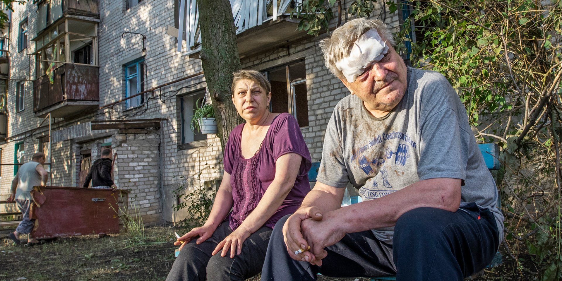 Подружжя Надія і Валерій постраждали під час обстрілу росіянами Часового Яру (Фото: Олександр Медведєв / НВ)