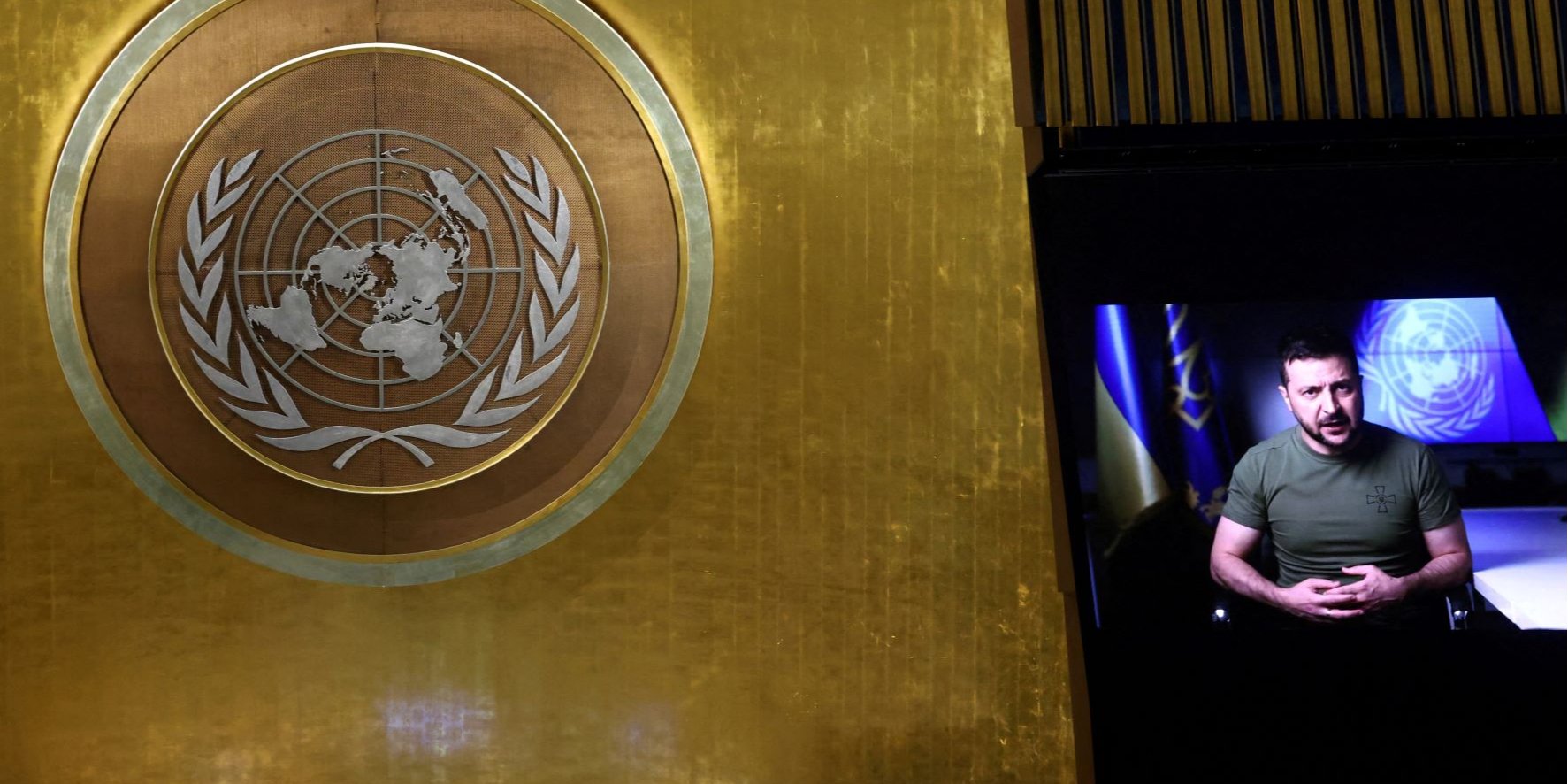 Volodymyr Zelenskyy's address to the UN General Assembly, September 21, 2022 (Photo: REUTERS/Mike Segar)