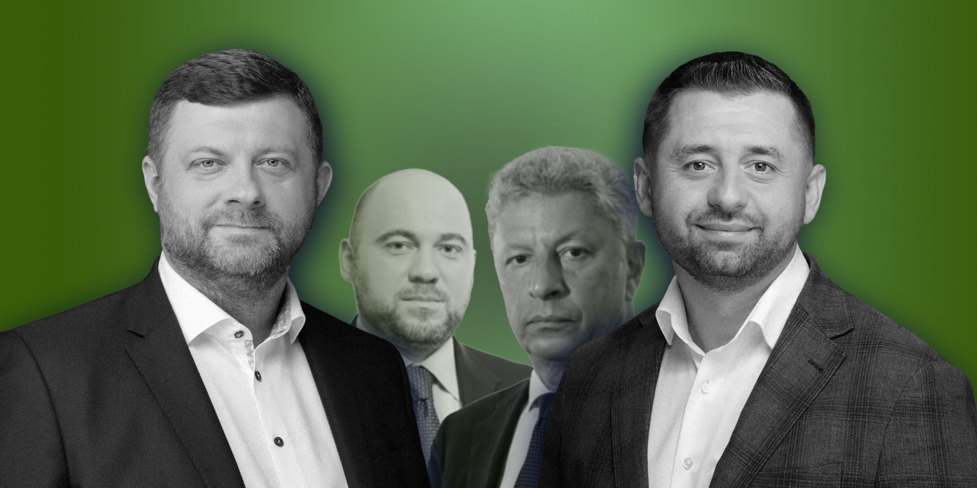 На&nbsp;уламках ОПЗЖ в&nbsp;парламенті утворились дві групи&nbsp;— Вадима Столара (посередині ліворуч) та&nbsp;Юрія Бойка (посередині праворуч), які активно почали підтримувати ініціативи Слуги народу (перший ліворуч&nbsp;— перший заступник спікера&nbsp;ВР Олександр Корнієнко, перший праворуч&nbsp;— голова фракції СН&nbsp;Давід Арахамія) (Фото: Колаж&nbsp;НВ)