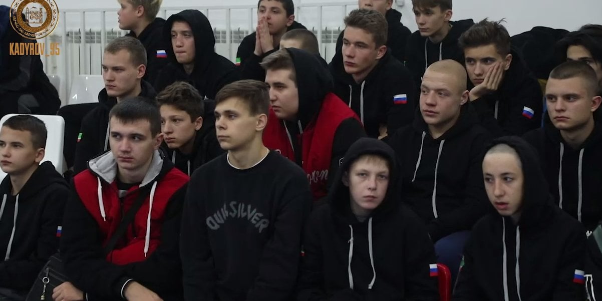 Russia has abducted allegedly “difficult teenagers” from occupied Donetsk and Luhansk Oblasts to Chechnya. (Photo: Screenshot Kadyrov95 / Telegram)