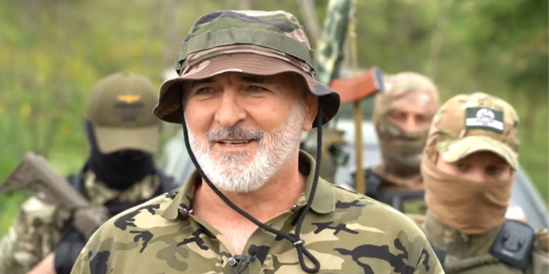 Муслім Мадієв, командир добровольчого батальйону імені Джохара Дудаєва (Фото: Скріншот з відео Фронт Північного Кавказу / North Caucasus Front)