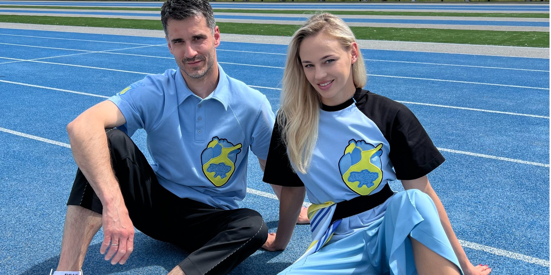 Kickboxer Pavel Zamyatin and judoka Daria Bilodid in FROLOV uniforms (Photo: @Press Service FROLOV)