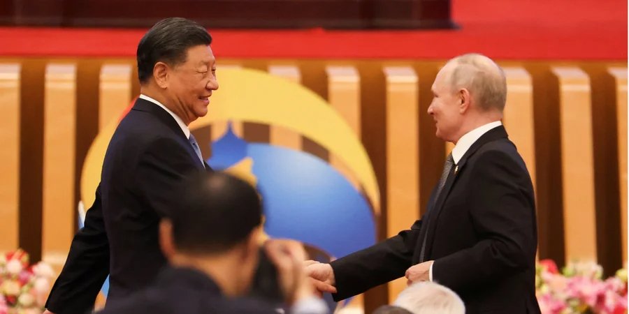 Chinese leader Xi Jinping and Russian dictator Vladimir Putin in Beijing, October 18, 2023 (Photo: REUTERS/Edgar Su)