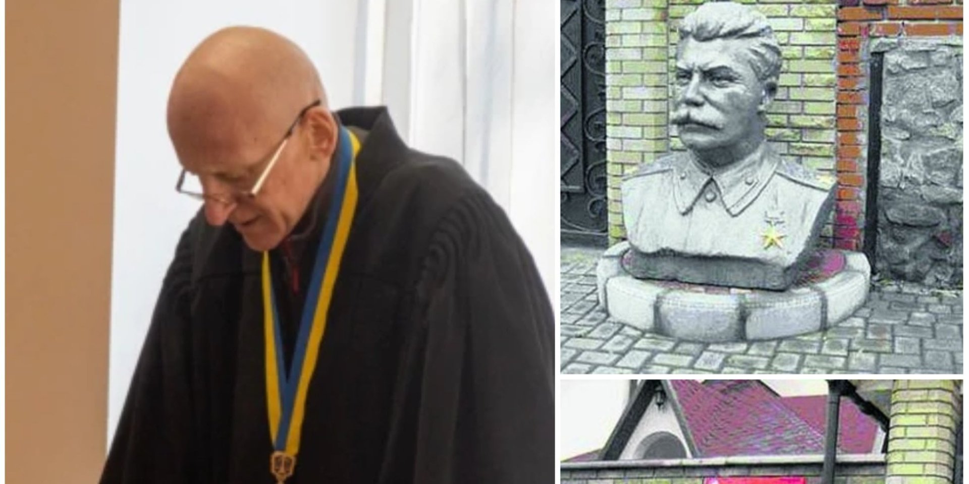 Суддя Віктор Попревич, який ставив бюсти Леніна та&nbsp;Сталіна біля будинку (Фото: Центр протидії корупції/Facebook)