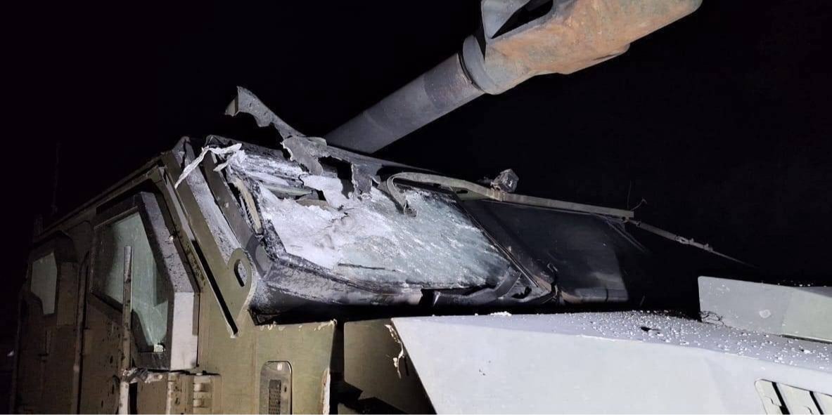 Bohdana self-propelled artillery system that survived a direct hit from a Russian drone (Photo: Українська бронетехніка/Facebook)
