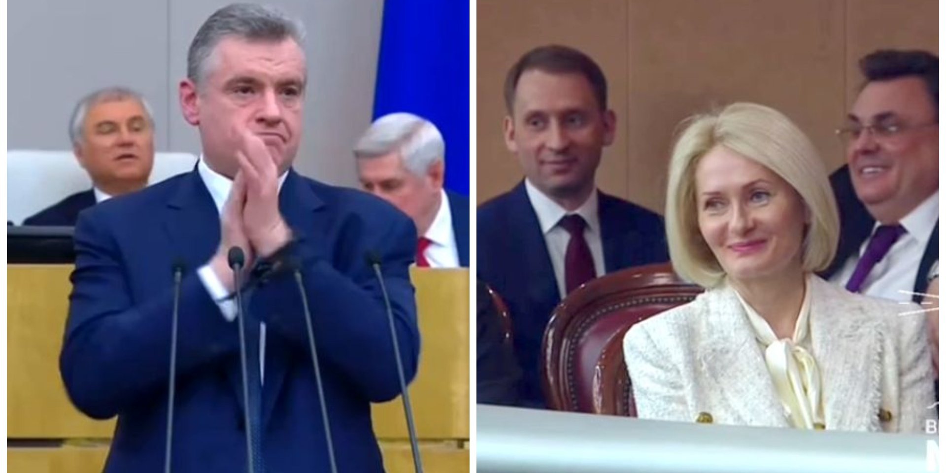 Слуцький закликав депутатів поаплодувати уряду РФ, але ті над ним тільки посміялися (Фото: Колаж&nbsp;NV)