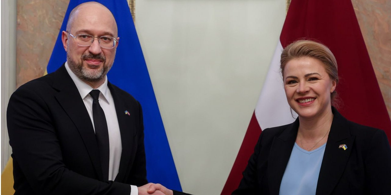 Evika Siliņa and&nbsp;Denys Shmyhal (Photo: Denys Shmyhal/Telegram)