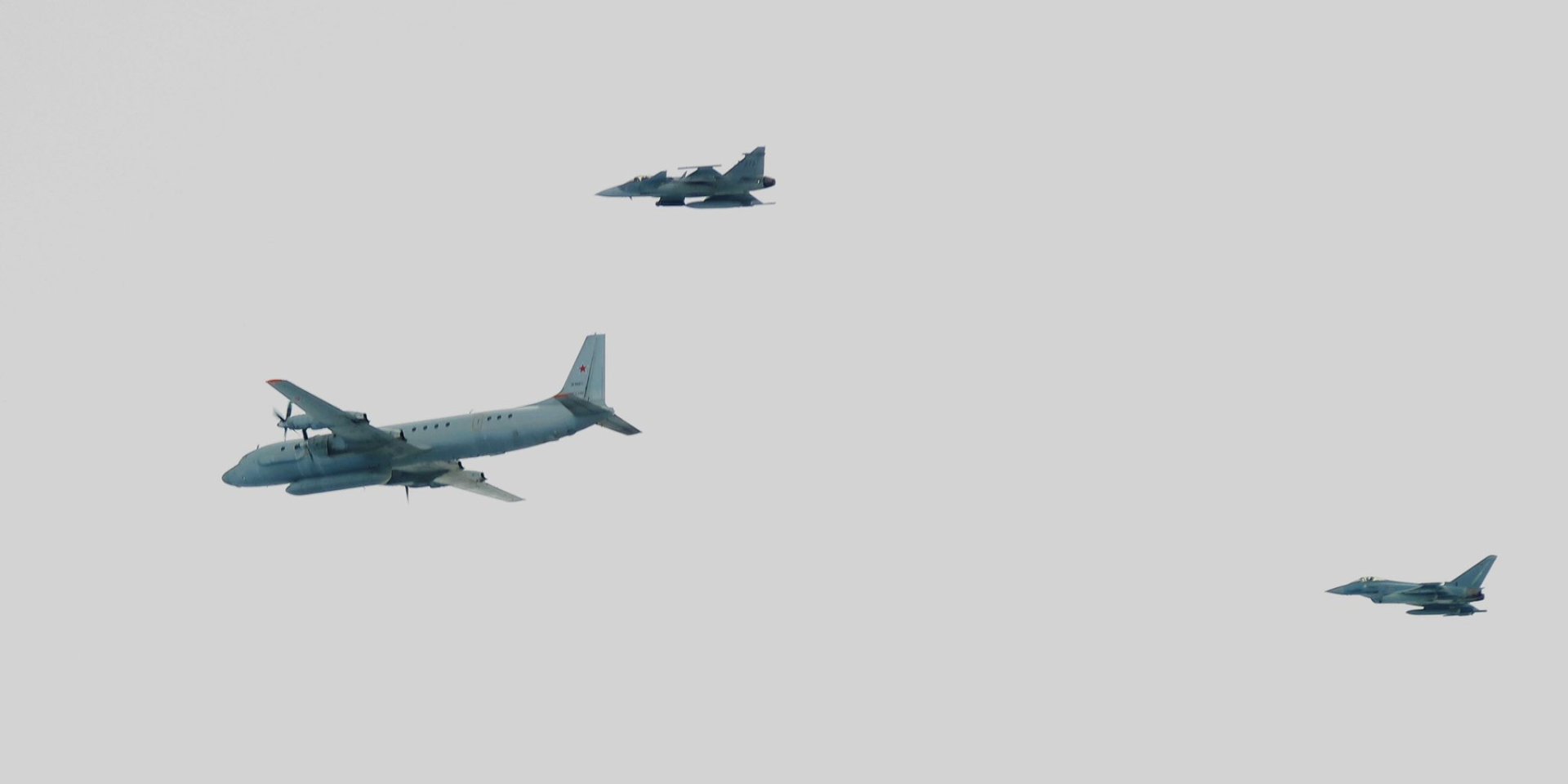 A Russian Il-20 plane was intercepted off the coast of Sweden (Photo: flygvapnet/X)