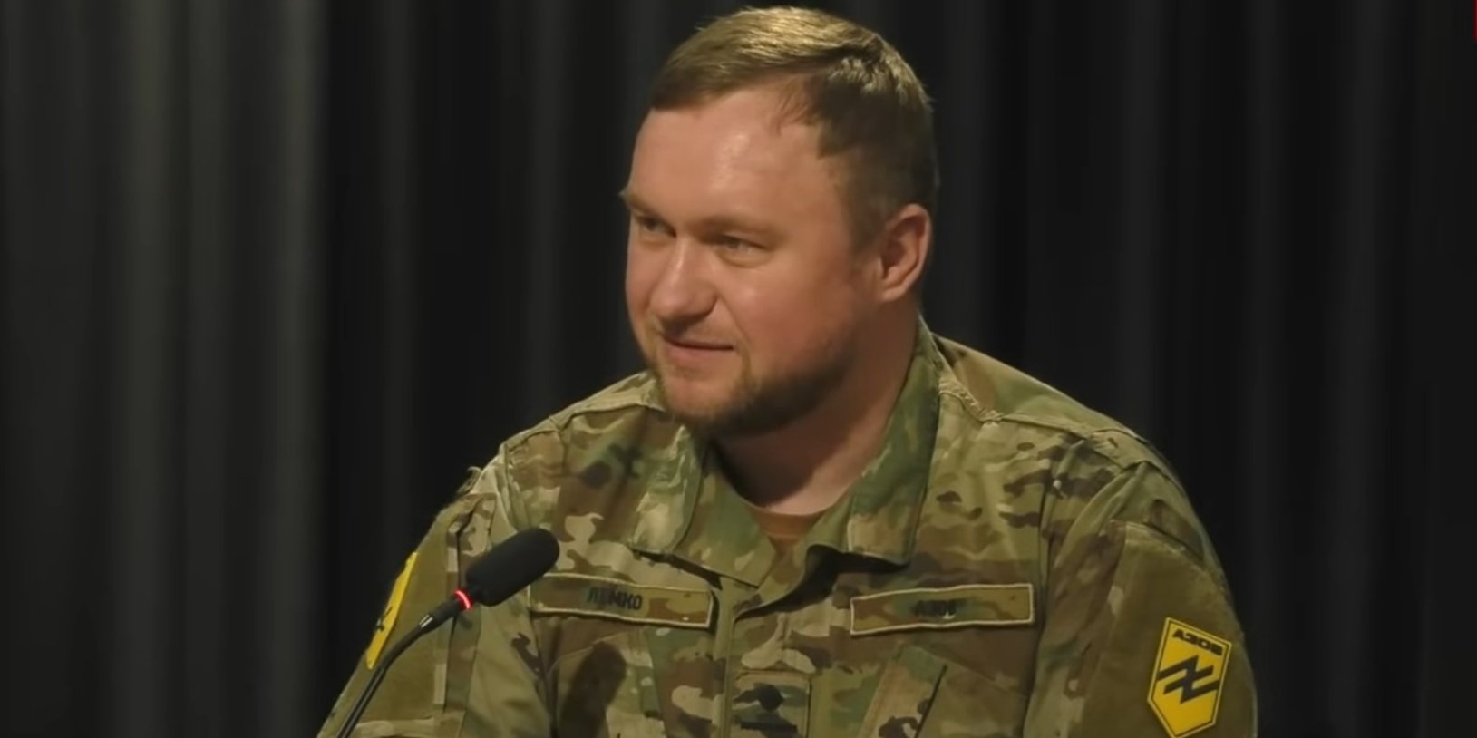 Арсен Дмитрик, командир шостого батальйону бригади Азов (Фото: Скріншот відео Radio&nbsp;NV)