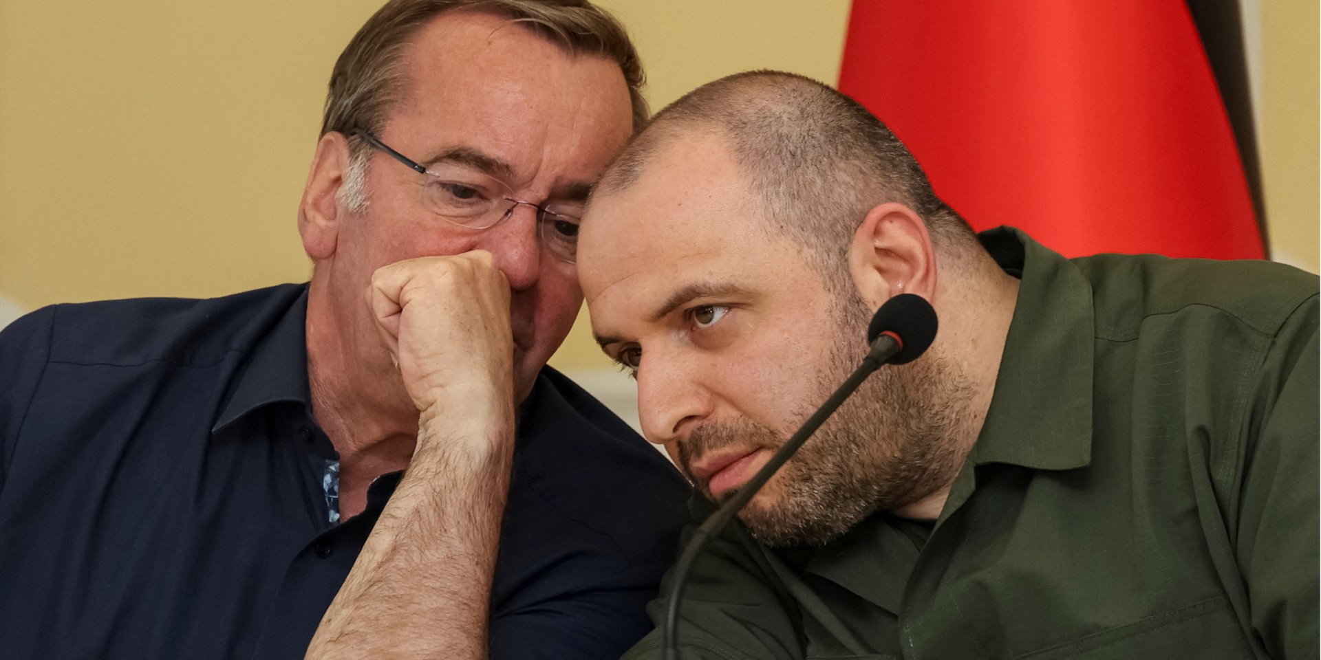 Boris Pistorius in Odesa at a briefing with Rustem Umerov, May 30 (Photo: REUTERS/Nina Liashonok)