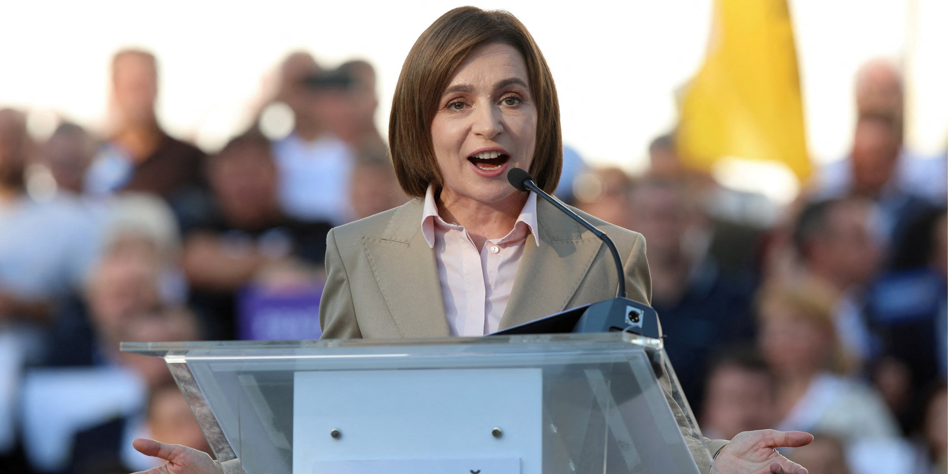 President of Moldova Maia Sandu at an election rally in Chisinau, September 20, 2024 (Photo: REUTERS/Vladislav Culiomza)