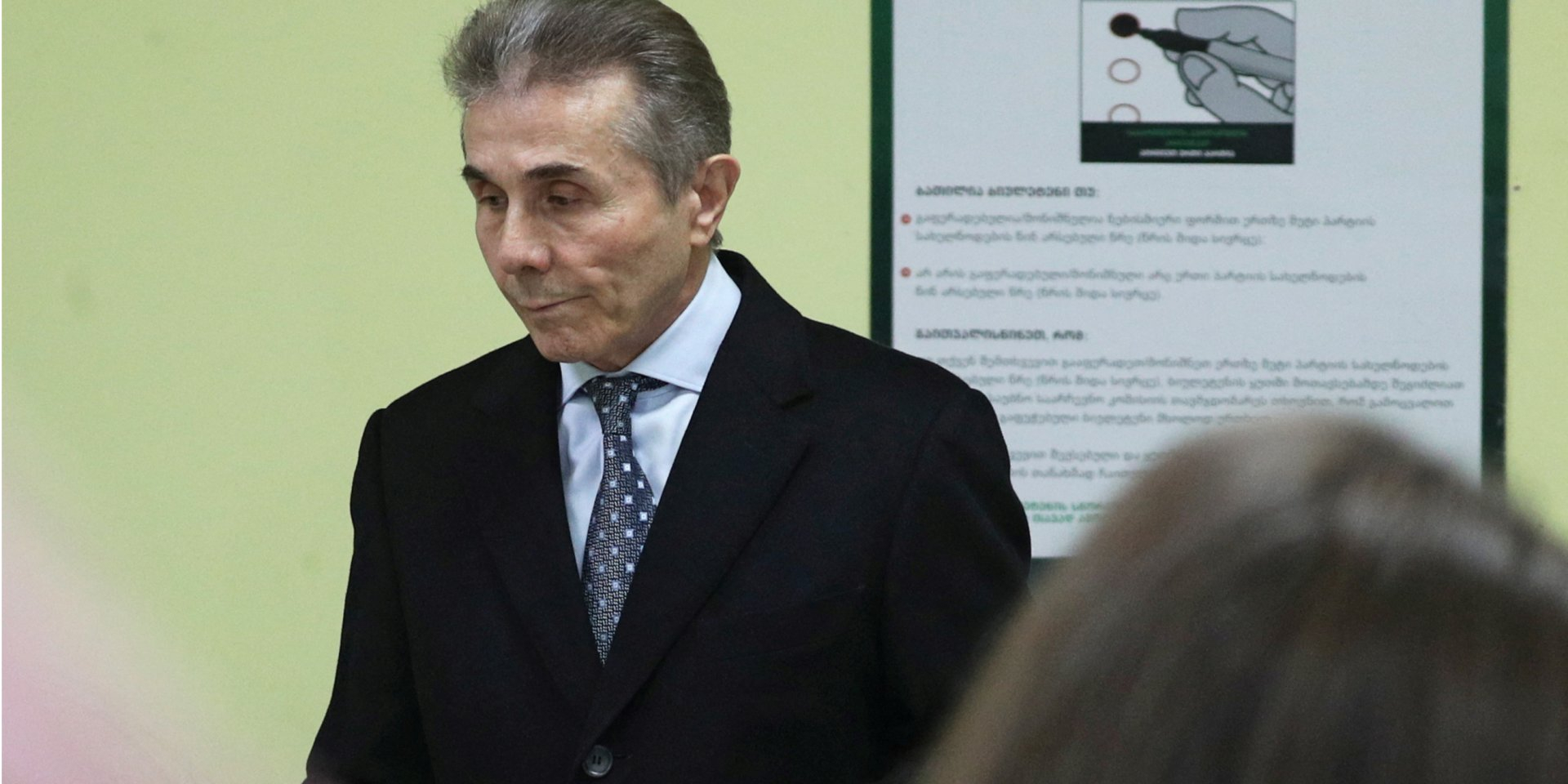 Founder of the Georgian Dream party, Bidzina Ivanishvili, at a polling station during the parliamentary elections in Tbilisi, Oct. 26, 2024. (Photo: REUTERS/Irakli Gedenidze)