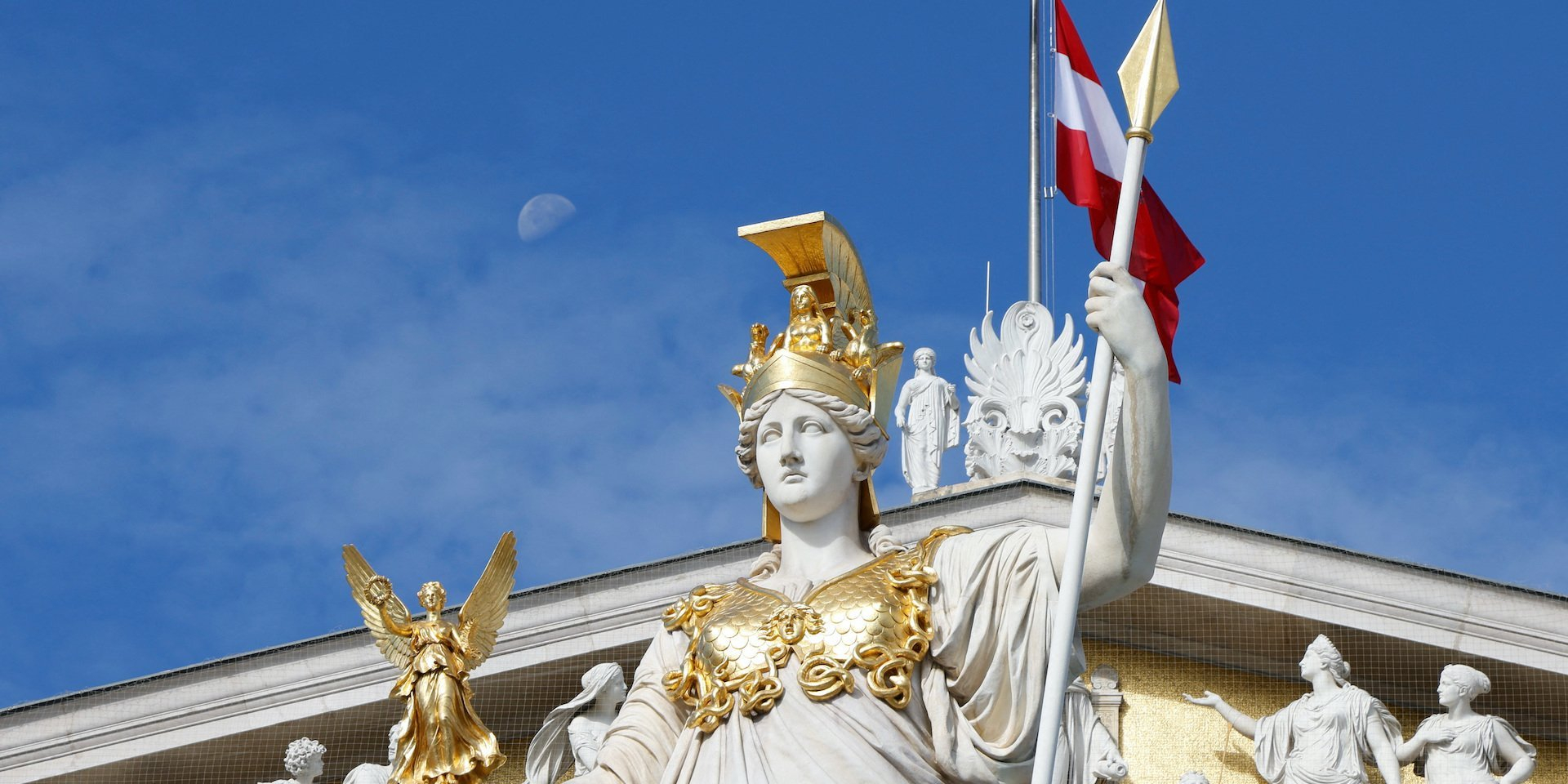 The statue of Athena in front of the parliament building in Vienna, Austria. (Photo: REUTERS/Leonhard Foeger)