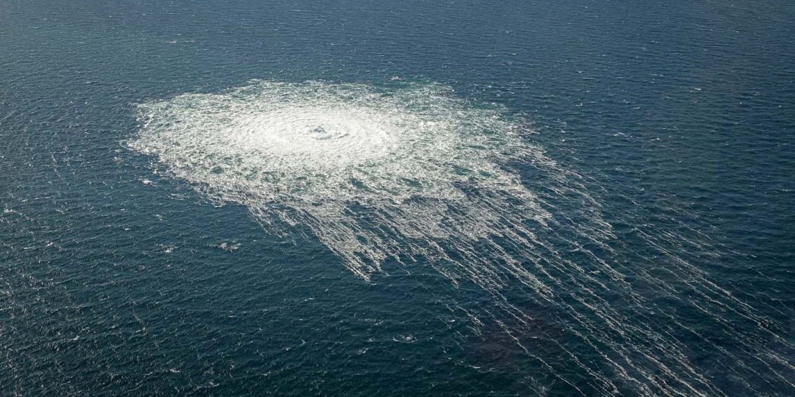 Витік газу з Північного потоку-2 у&nbsp;Балтійському морі поблизу острова Борнгольм, Данія, 27 вересня 2022 року (Фото: Danish Defence Command/Handout via REUTERS)