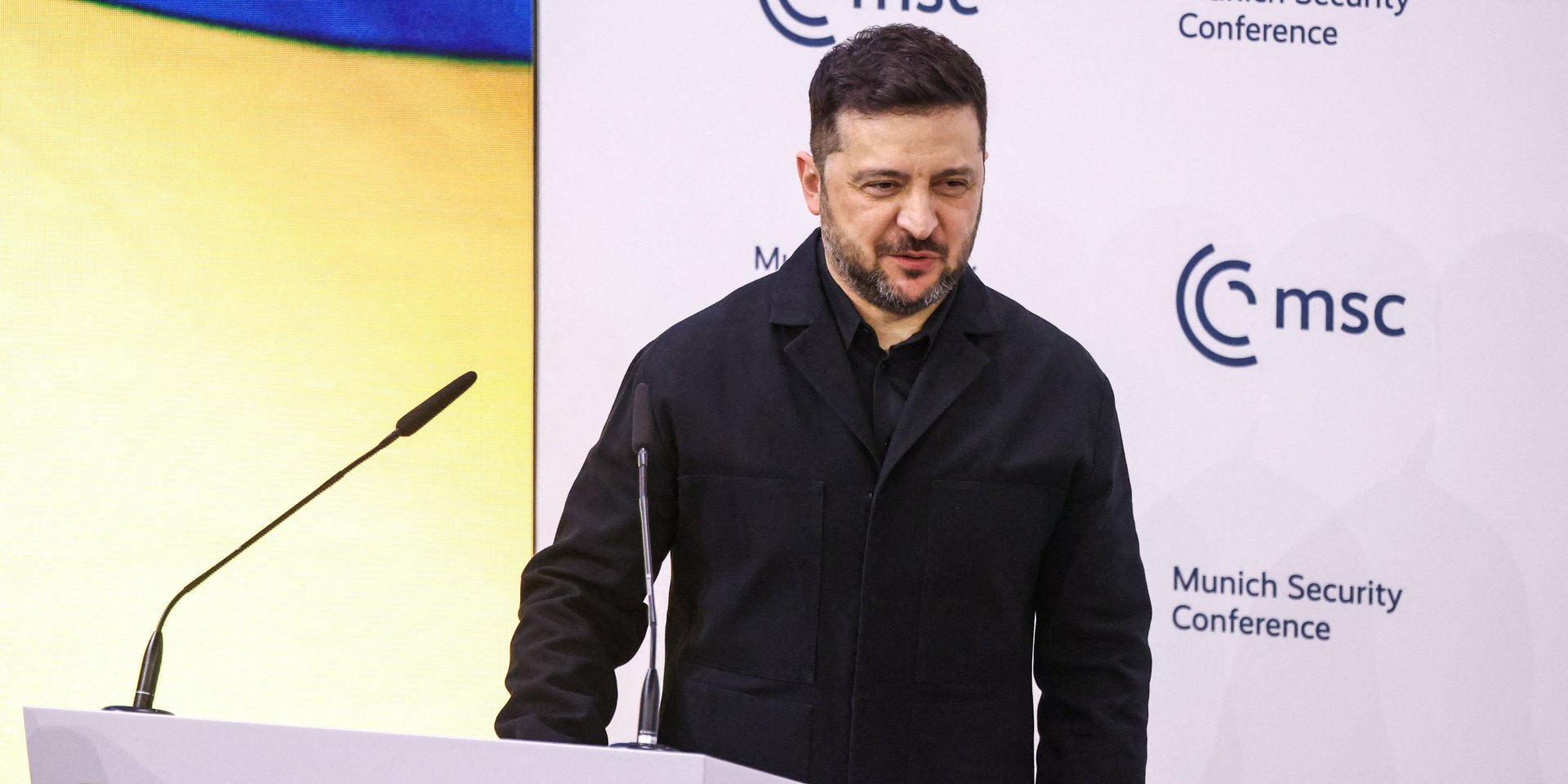 Володимир Зеленський під час Мюнхенської конференції зщ&nbsp;безпеки, 14 лютого 2026 року (Фото: REUTERS/Liesa Johannssen)