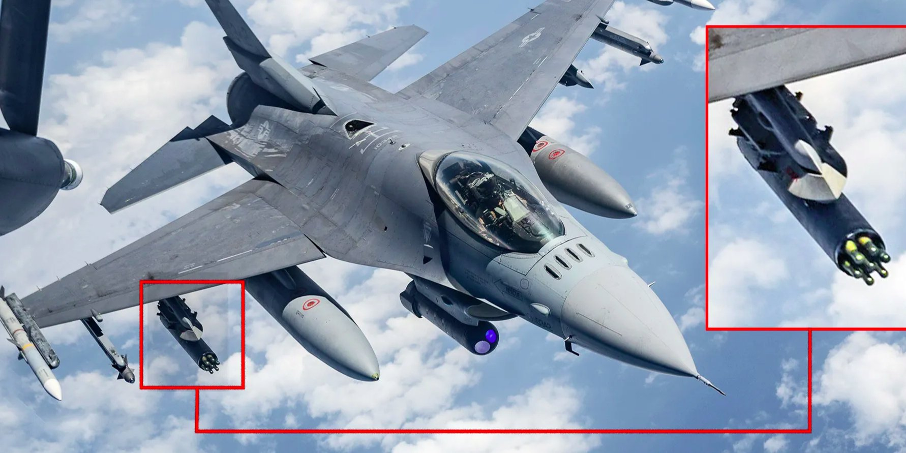 F-16 equipped with APKWS&nbsp;II missiles (Photo: The War Zone)