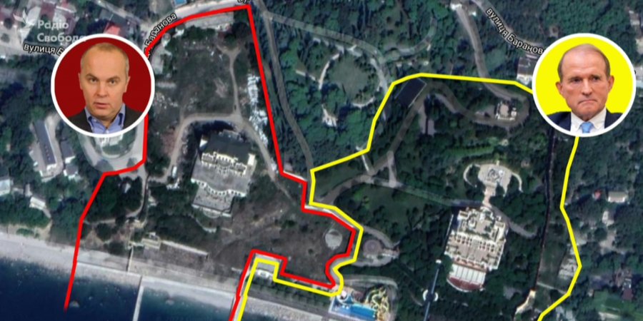 Земля в&nbsp;Криму Нестора Шуфрича та Віктора Медведчука (Фото: Колаж Слідство.Інфо)