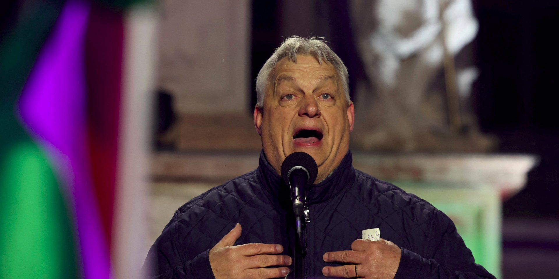Viktor Orbán during a speech in Győr on March 27, 2026 (Photo: REUTERS/Bernadett Szabo)