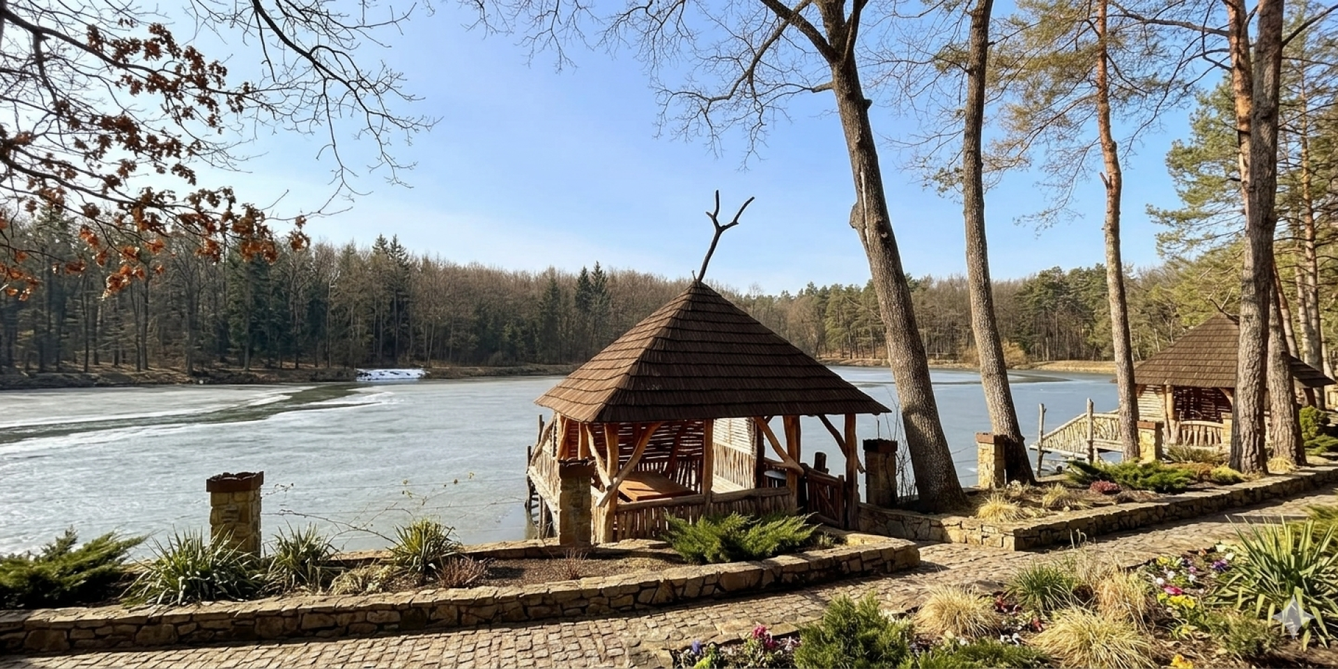 Возле Львова можно провести время в&nbsp;беседках возле озера (Фото: instagram/sherwood_hotel_resort)