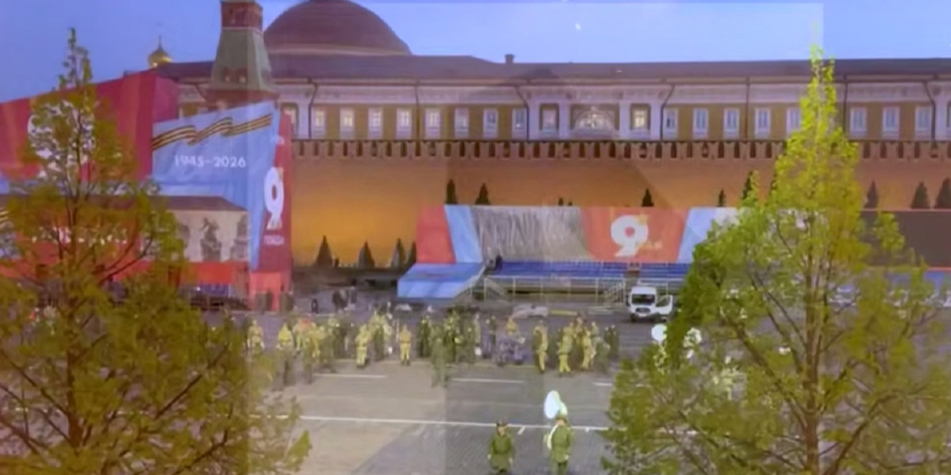 Заявлено, как репетиция парада на&nbsp;Красной площади в&nbsp;Москве в&nbsp;ночь на&nbsp;5&nbsp;мая (Фото: Скриншот видео / Astra / Telegram)