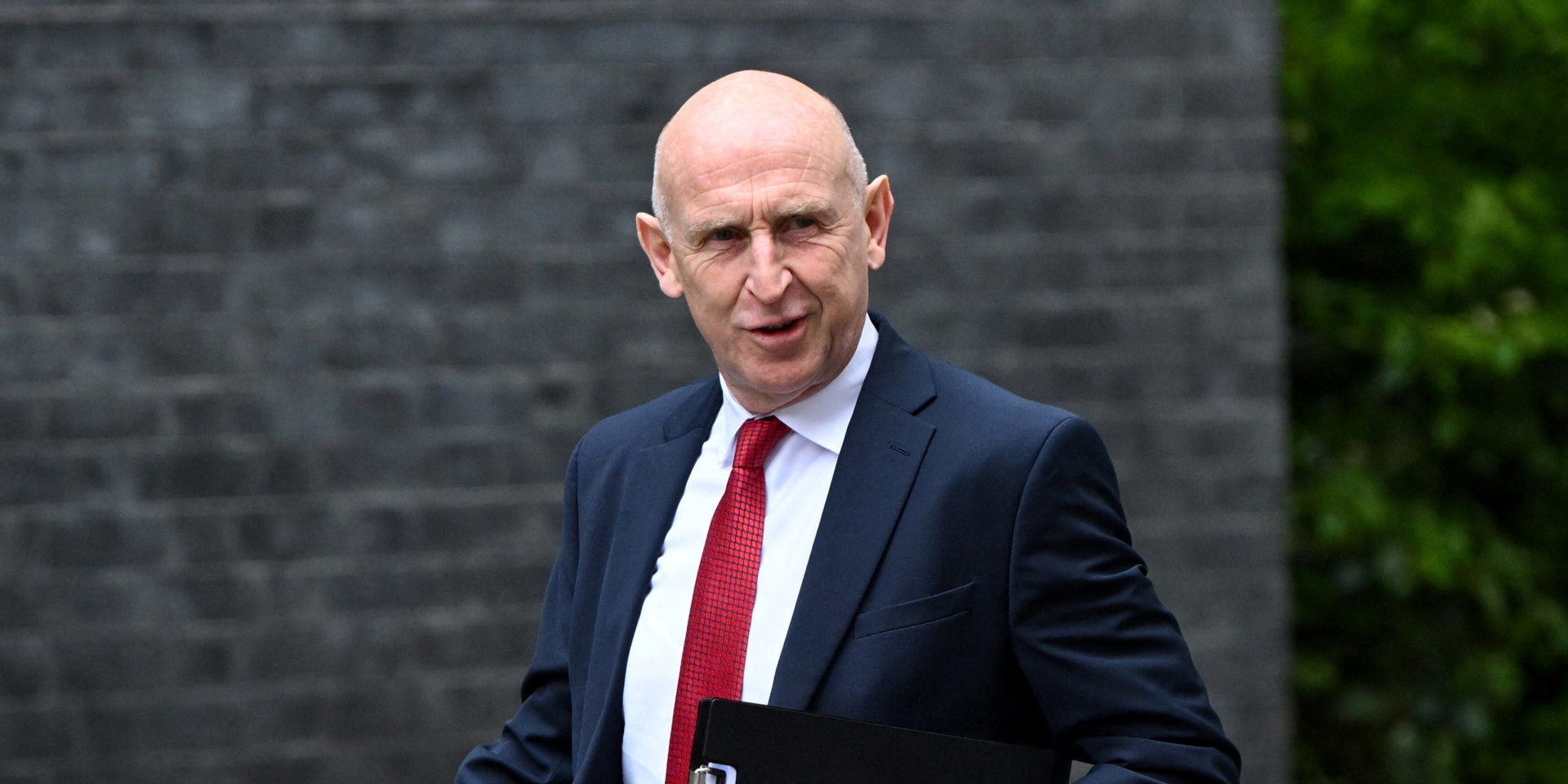John Healey was returning from Estonia aboard a Dassault Falcon 900. (Photo: REUTERS/Jaimi Joy)