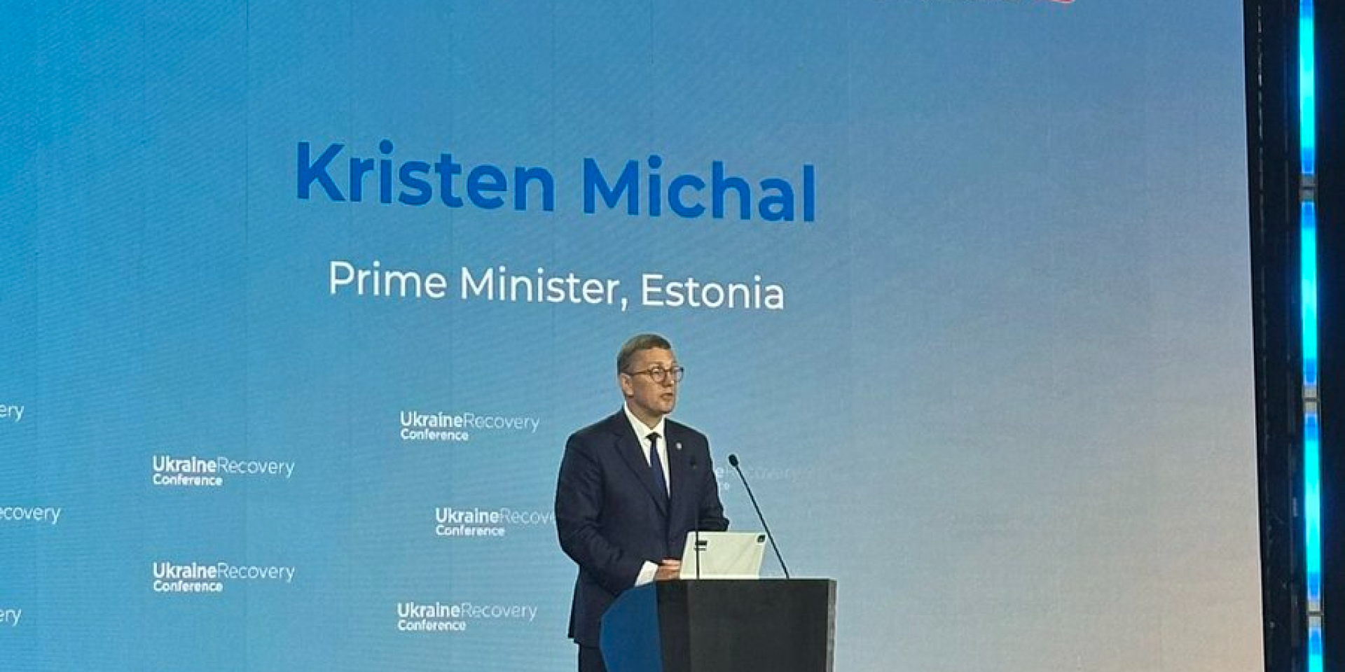 Прем'єр Естонії Крістен Міхал виступив на&nbsp;Конференції з відновлення України в&nbsp;Гданську (Фото: Kristen Michal/X)