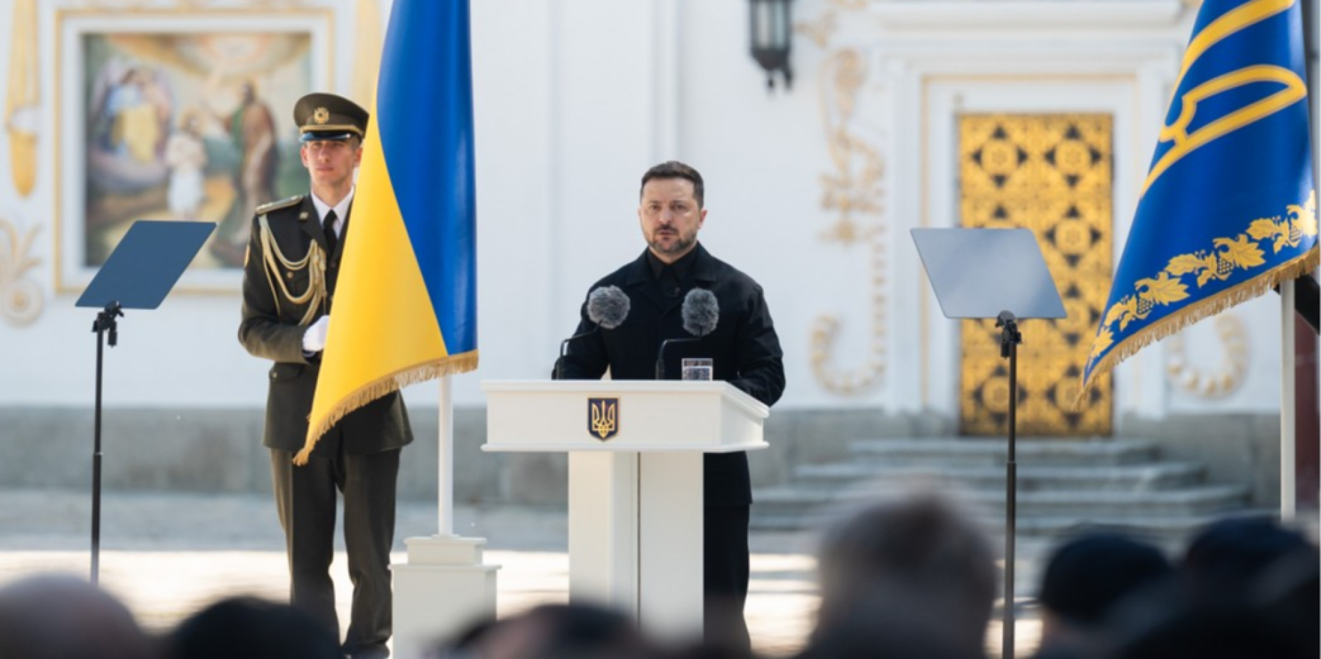 Володимир Зеленський під час урочистих заходів на&nbsp;честь Дня Конституції України на&nbsp;території Києво-Печерської лаври, 28 червня 2026 року (Фото: president.gov.ua)