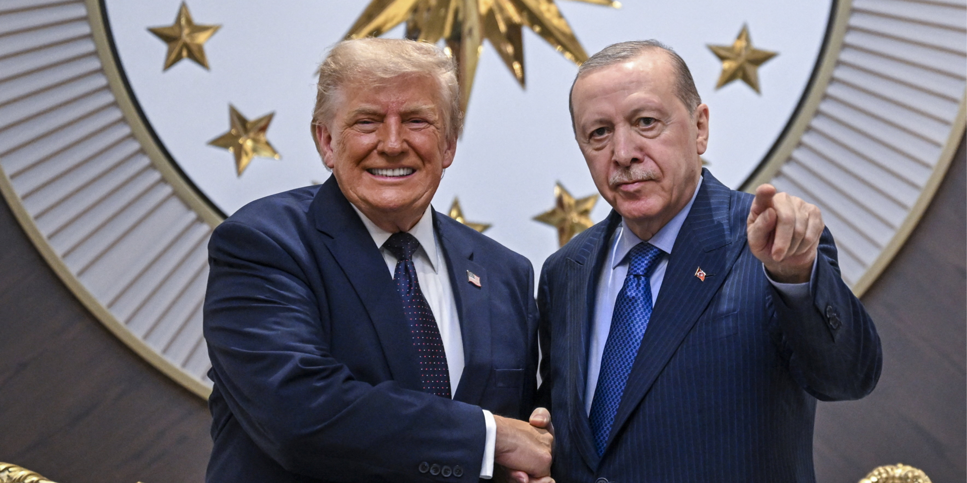 Дональд Трамп та&nbsp;Раджеп Тайіп Ердоган провели зустріч напередодні саміту НАТО в&nbsp;Туреччині (Фото: Dogukan Keskinkilic/Pool via REUTERS)