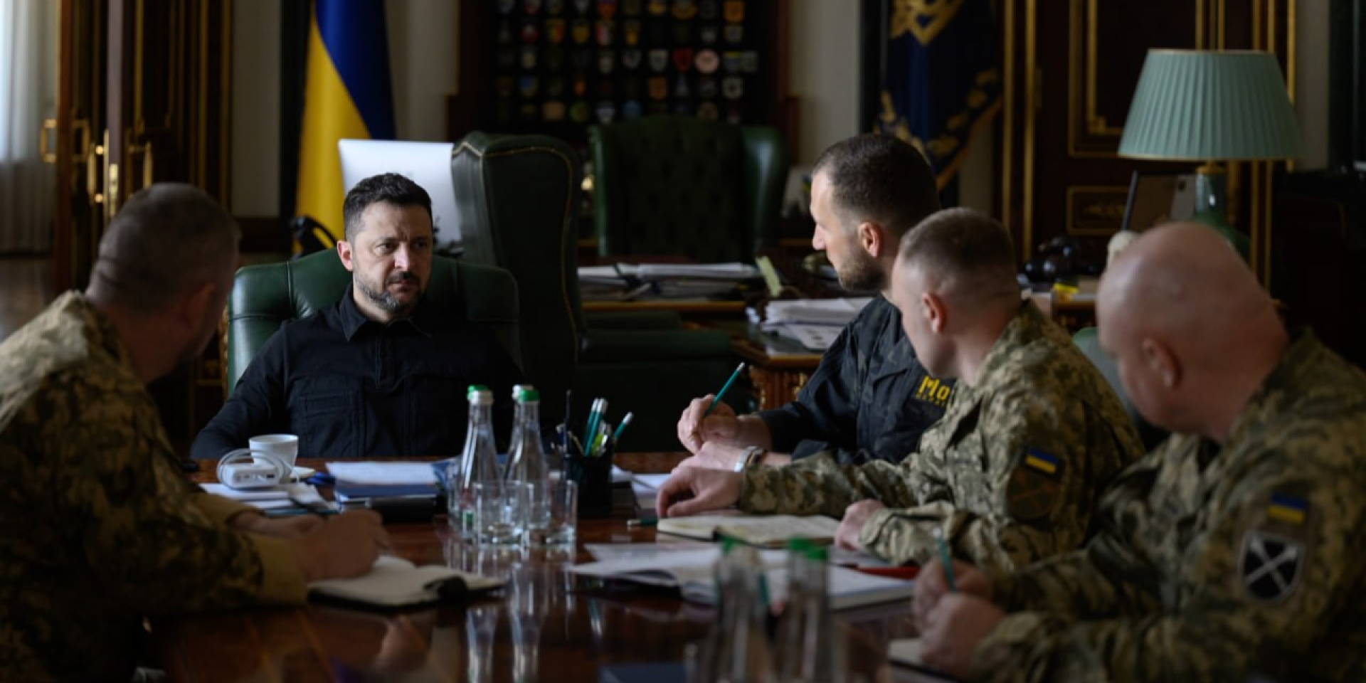 Briefing by Mykhailo Drapatyi, Ihor Skybiuk, Yevhenii Khmara and Pavlo Palisa on July 30, 2026. (Photo: Zelenskiy Official / Telegram)