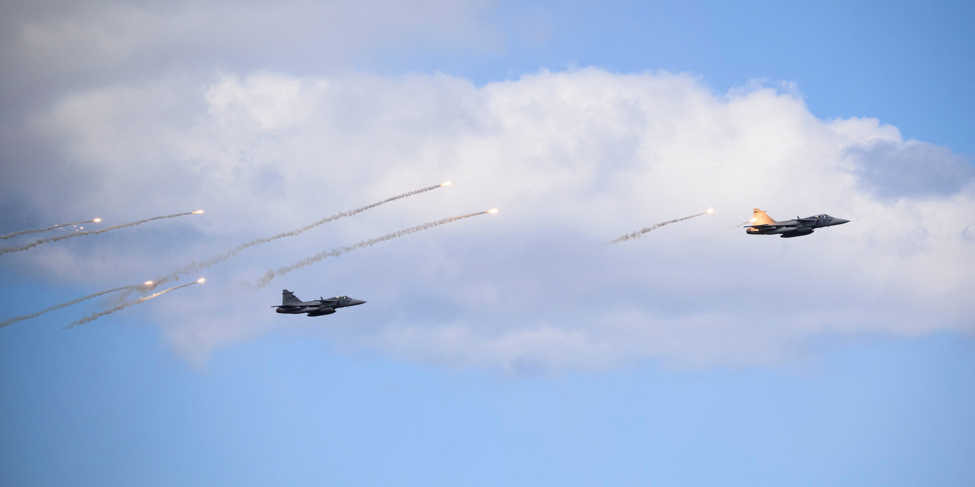 Винищувачі Gripen під час навчань у&nbsp;Швеції, 5 травня 2026 року (Фото: TT&nbsp;News Agency/Henrik Montgomery via REUTERS)