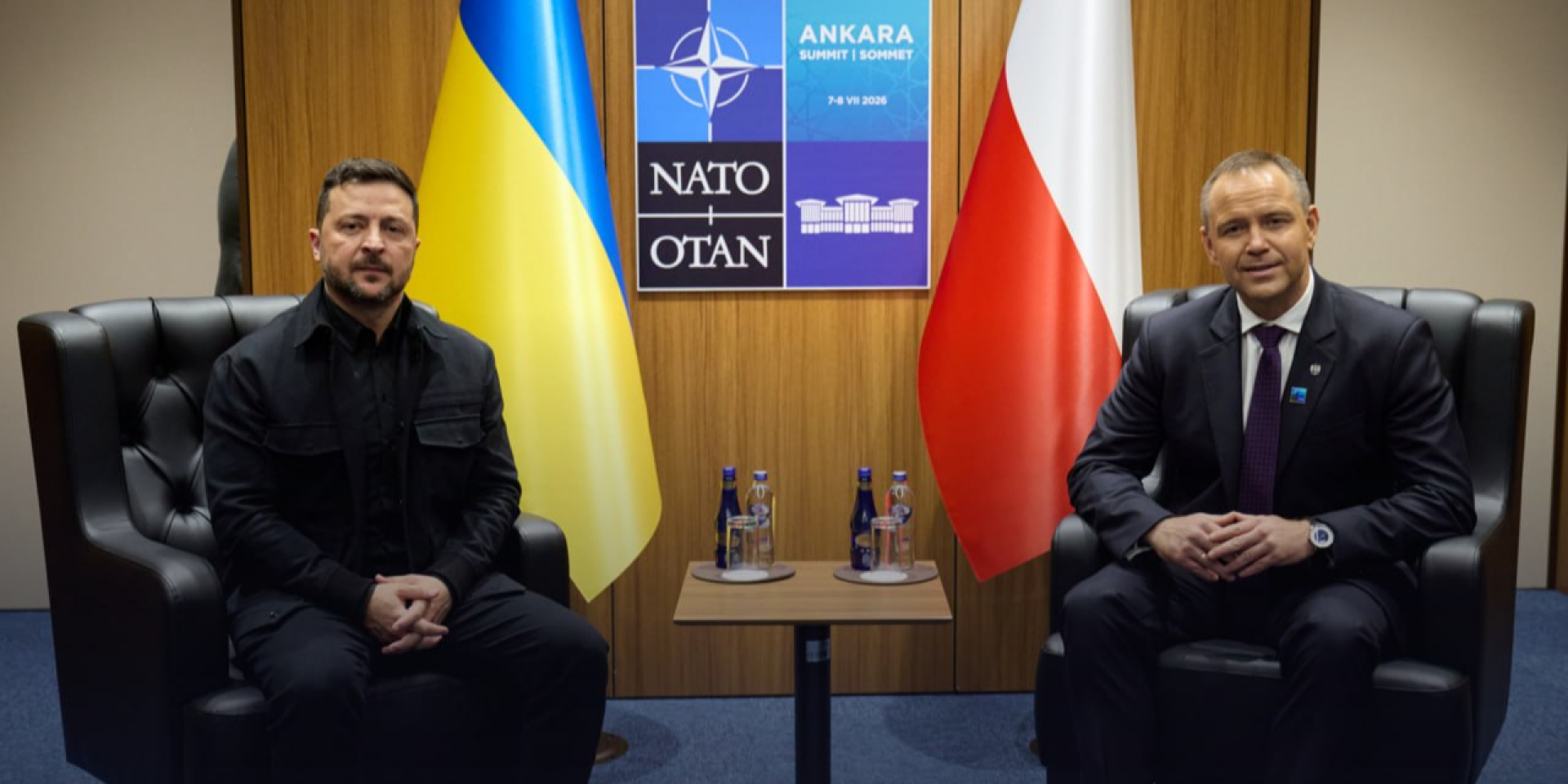 Зустріч президента України Володимира Зеленського та&nbsp;президента Польщі Кароля Навроцького на&nbsp;полях саміту НАТО в&nbsp;Анкарі, 8 липня 2026 року (Фото: Zelenskiy / Official via Telegram)