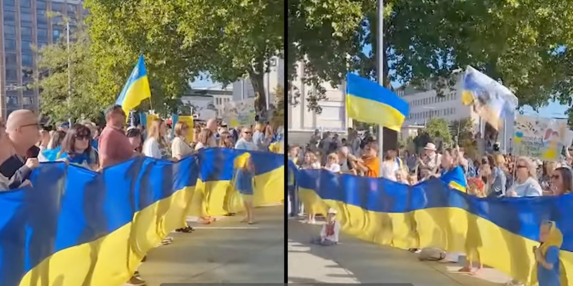 Ланцюг єдності збирає українців за&nbsp;кордоном в&nbsp;День Незалежності України (Фото: Скріншот відео YouTube-каналу Мінкульт)