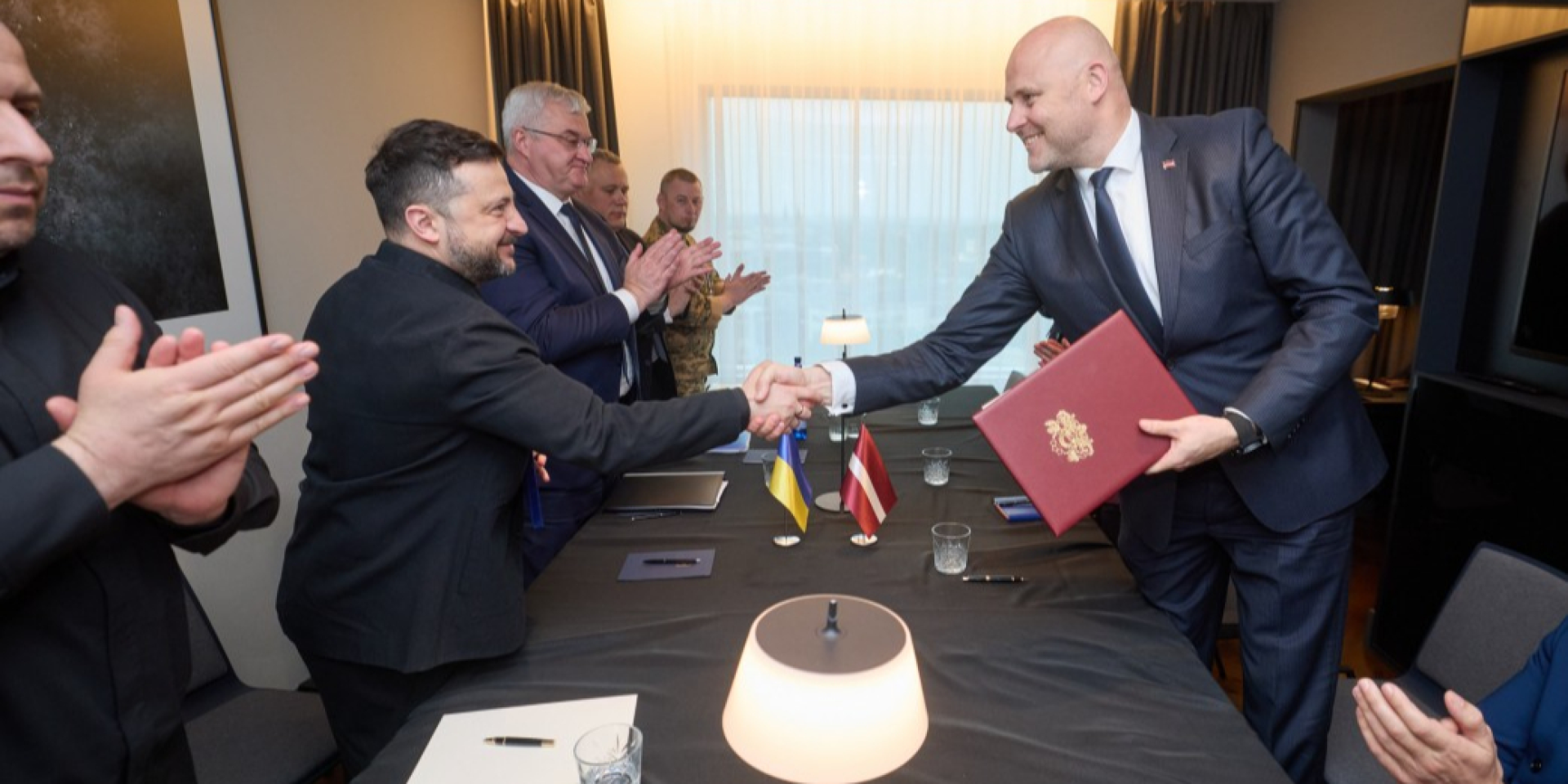 Ukrainian President Volodymyr Zelenskyy signed the Drone Deal agreement with Latvian Prime Minister Andris Kulbergs in June 2026. (Photo: President's Office)