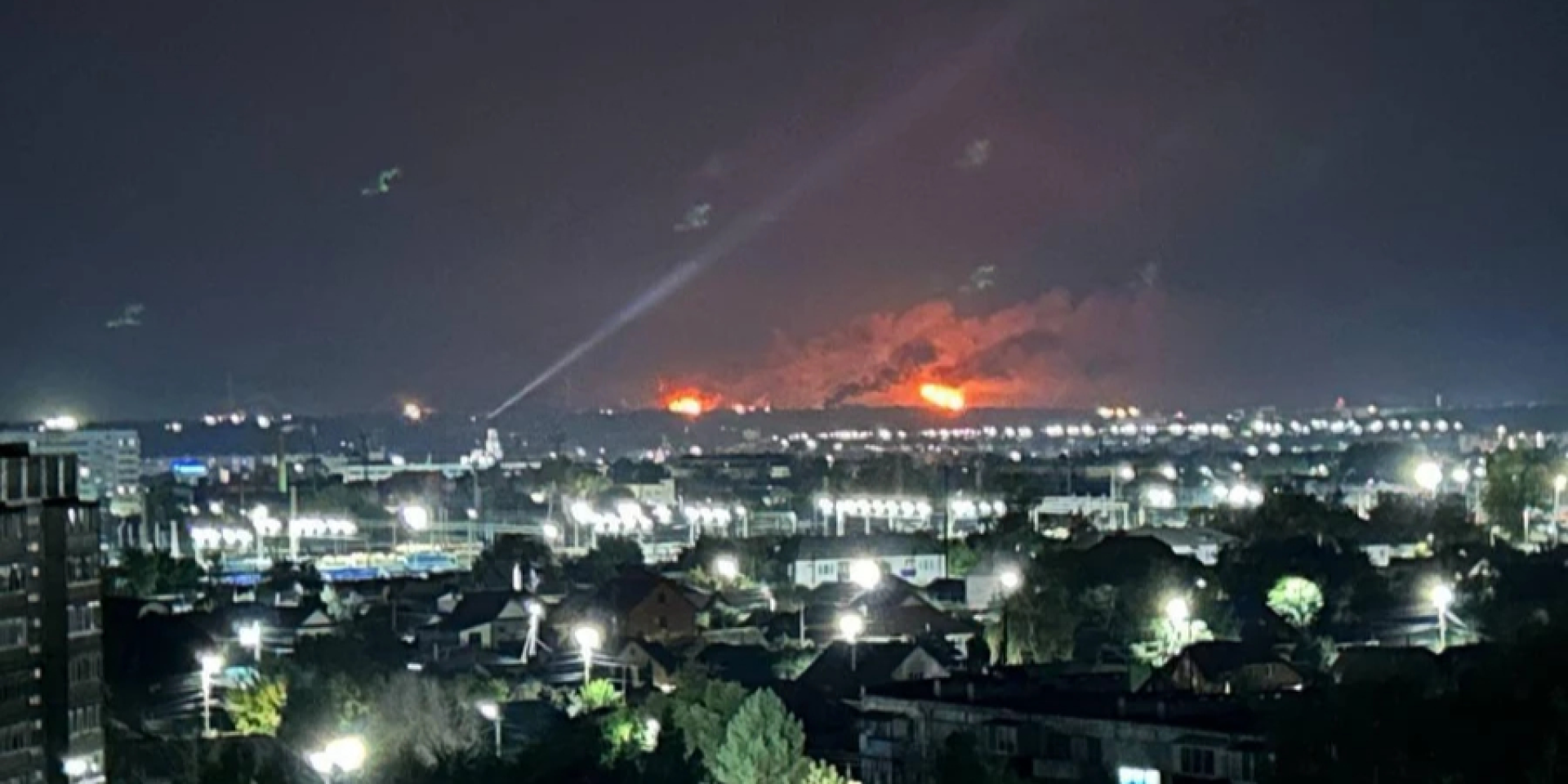 The Syzran oil refinery in Russia’s Samara Oblast was attacked. (Photo: via Volodymyr Zelenskyy / Telegram)