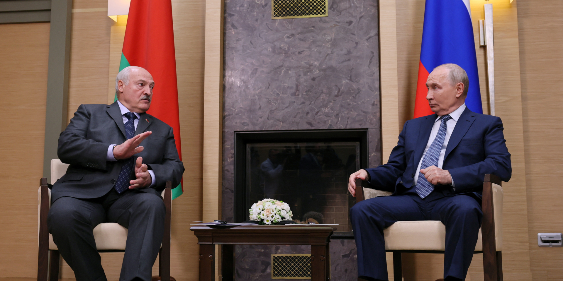 Лукашенко и&nbsp;Путин в&nbsp;Москве. Август 2026 года (Фото: REUTERS/Anastasia Barashkova)