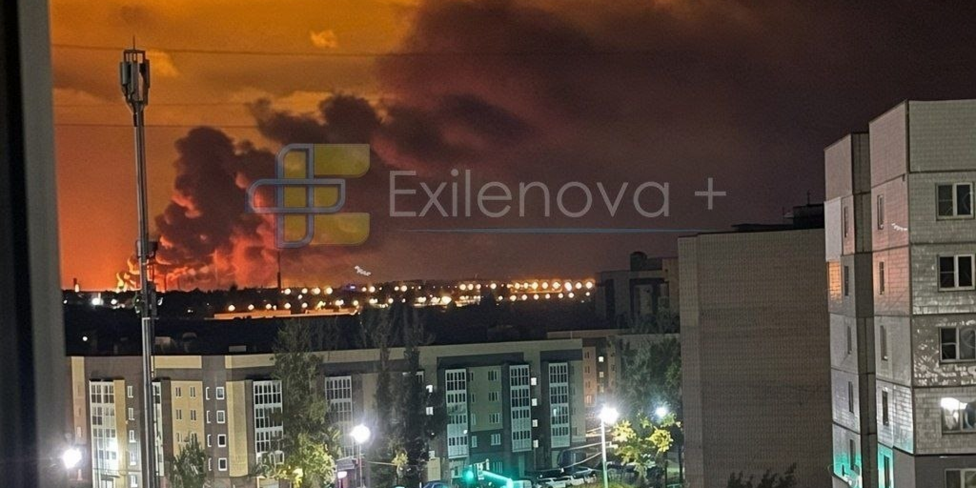 Кадри пожежі на&nbsp;Ярославському НПЗ, 17 вересня 2026 (Фото: Exilenova+)