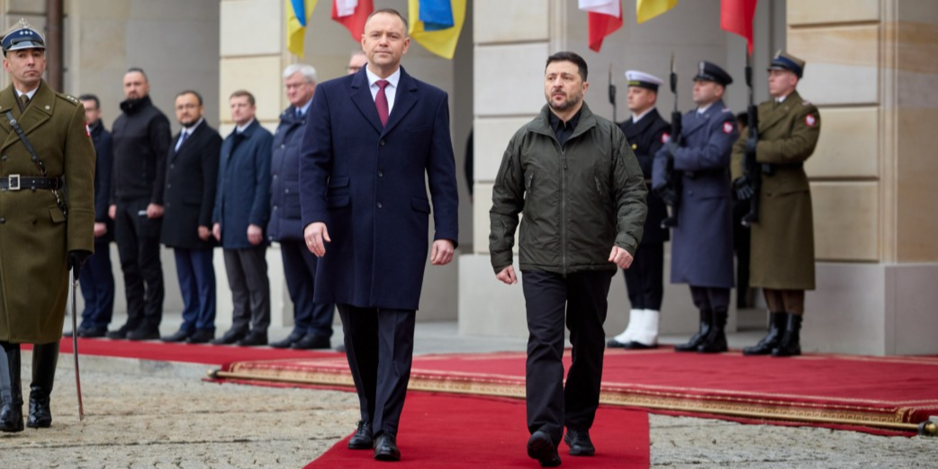 Президенти Володимир Зеленський та&nbsp;Кароль Навроцький під час зустрічі у&nbsp;Варшаві, грудень 2025 року (Фото: president.gov.ua)