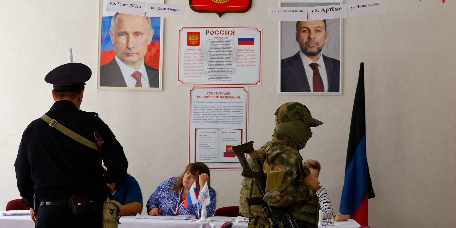 Так звані вибори до&nbsp;Держдуми Росії в&nbsp;окупованому Донецьку, 20 вересня (Фото: REUTERS/Alexander Ermochenko)