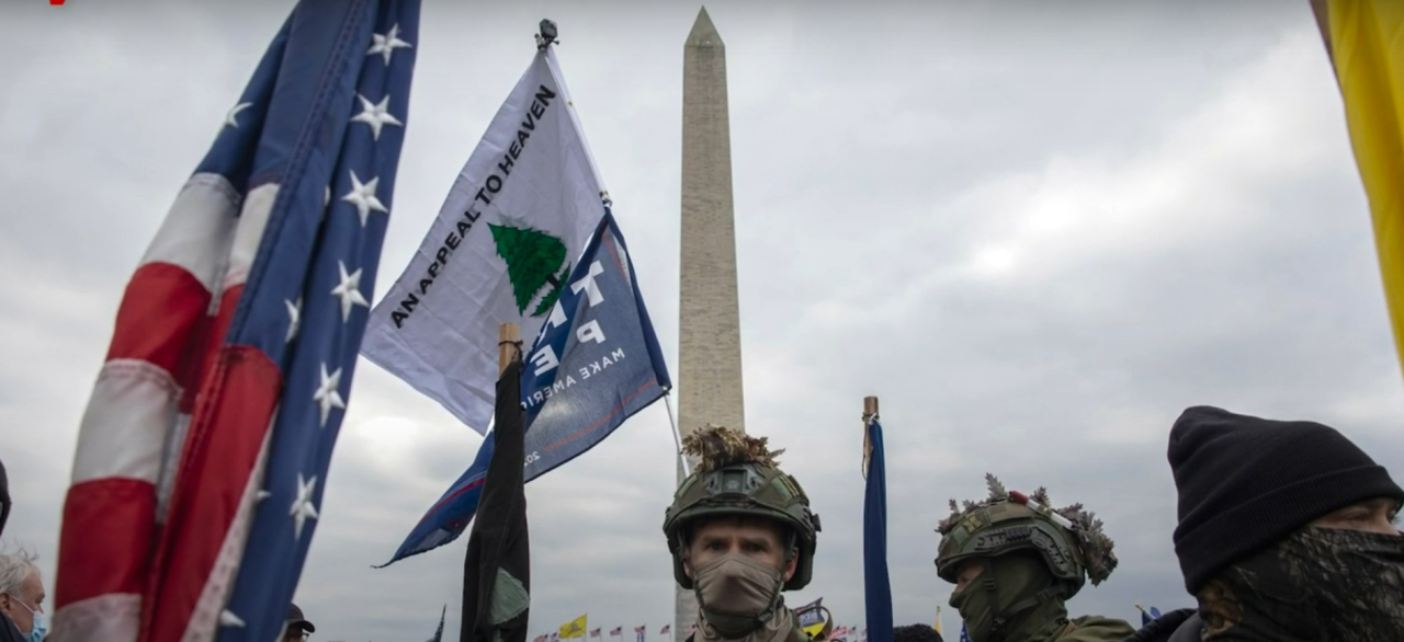 Прапор «зверення до неба» пройшов довгий шлях — від стягу американських загонів часів боротьби за незалежність до символу радикально правих сил (Фото: Youtube/b/60)