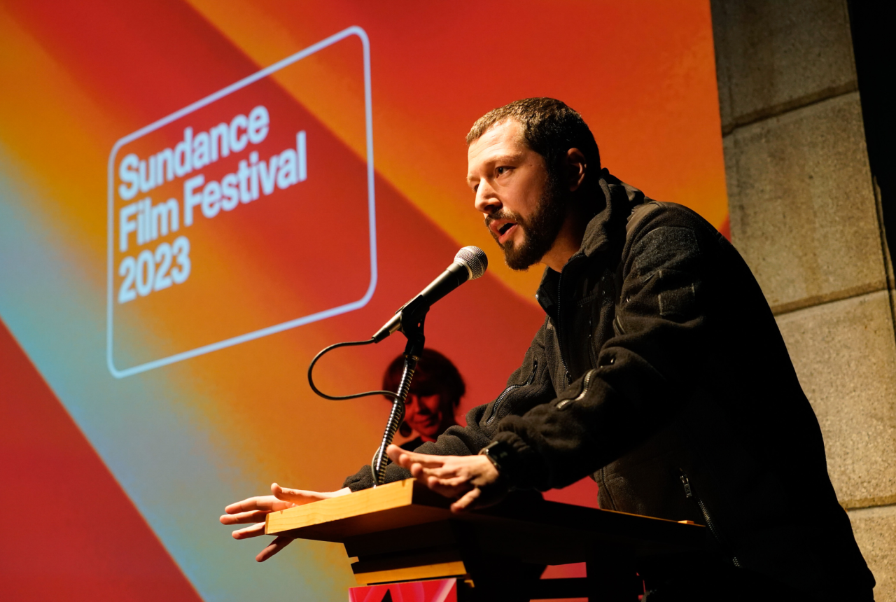 Мстислав Чернов на кінофестивалі Sundance у 2023 році (Фото: AP/Frontline)
