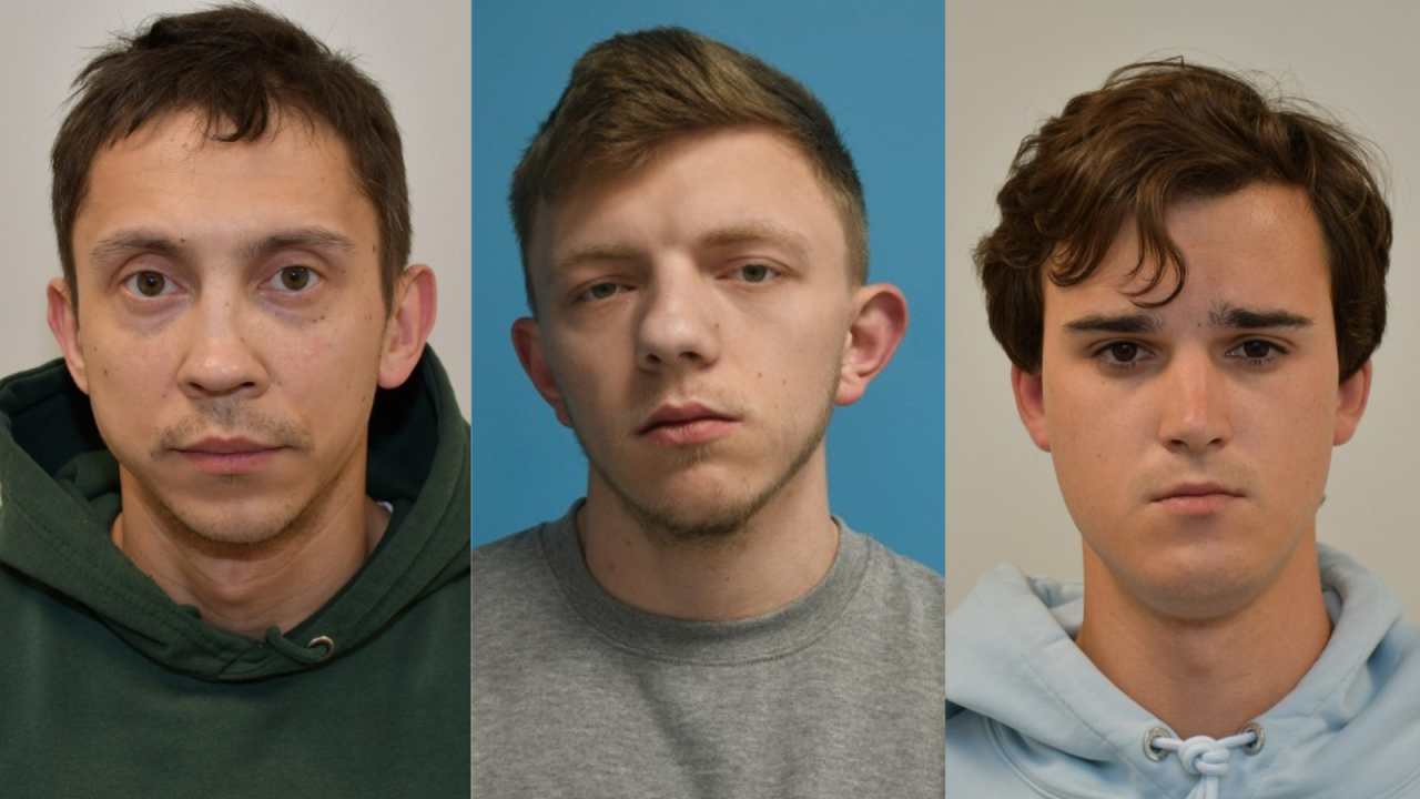From left: Petro Pochynok, Roman Lavrynovych and Stanislav Carpiuc were charged with conspiring to carry out arson attacks. Pochynok was found not guilty, while Lavrynovych and Carpiuc were convicted. (Фото: Metropolitan Police)