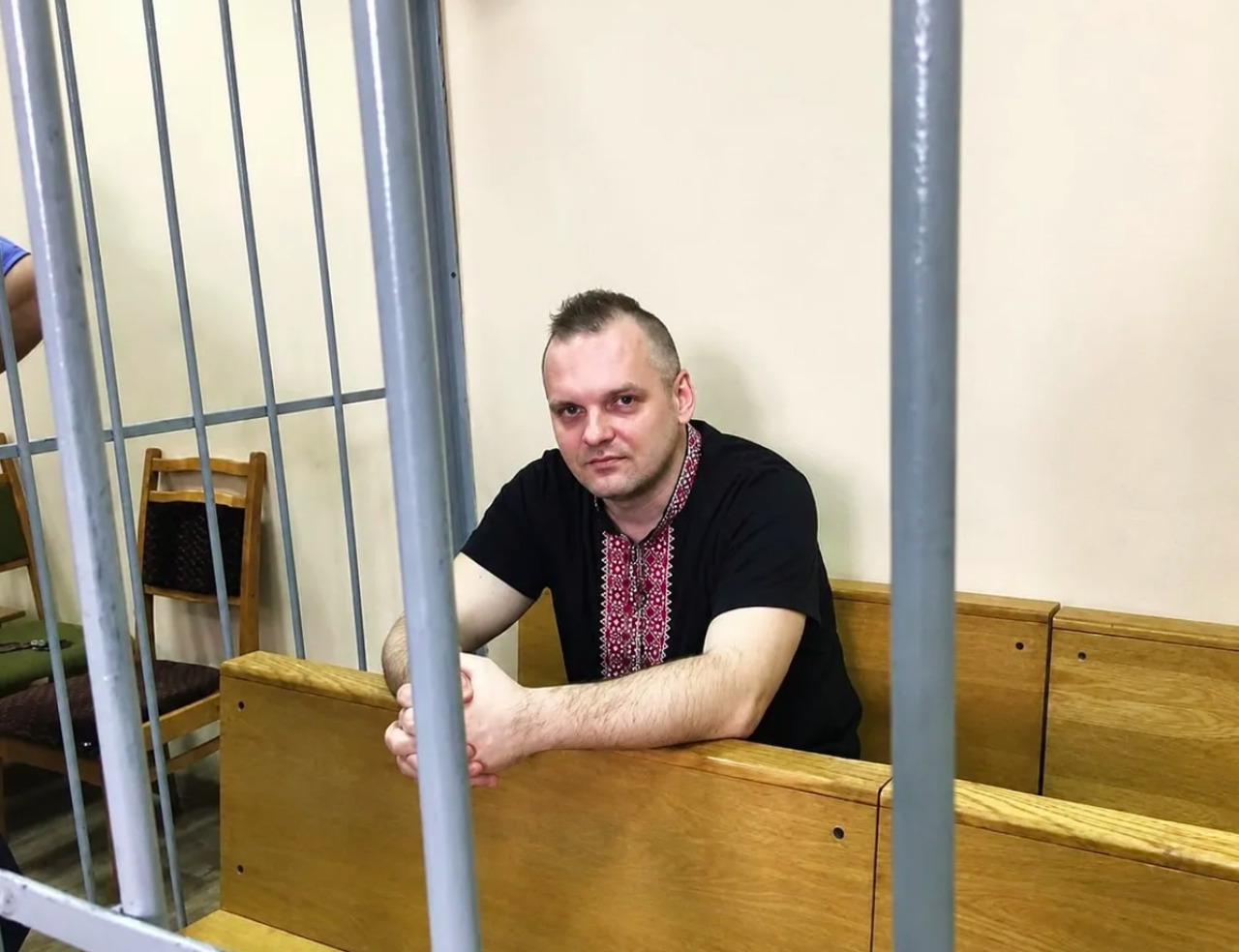 Дмитро Галко під час так званого суду в Мінську (Фото: Наша Ніва)